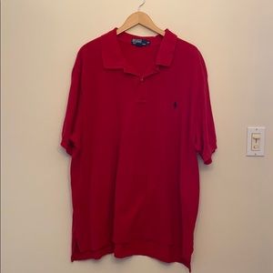 Men’s Ralph Lauren pique polo, 3XB, red